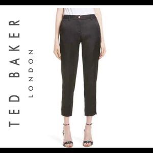 Ted Baker London NWOT Gilar satin effect Slit Cuff Ankle Pants Black NWOT Sz US4